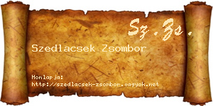 Szedlacsek Zsombor névjegykártya