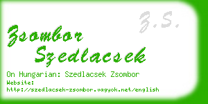 zsombor szedlacsek business card